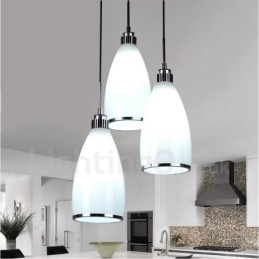 Suspension contemporaine moderne à 3 lumières en métal intégrée
