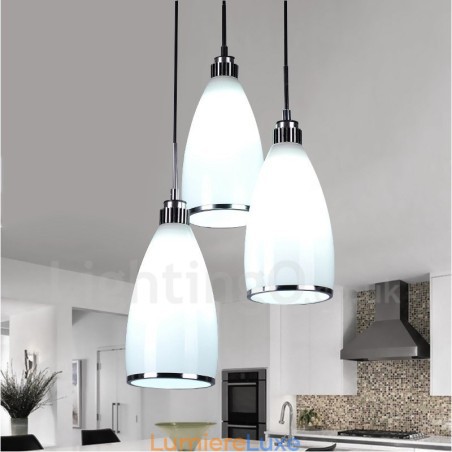 Suspension contemporaine moderne à 3 lumières en métal intégrée Suspension contemporaine moderne à 3 lumières en métal intégrée