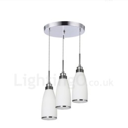 Suspension contemporaine moderne à 3 lumières en métal intégrée