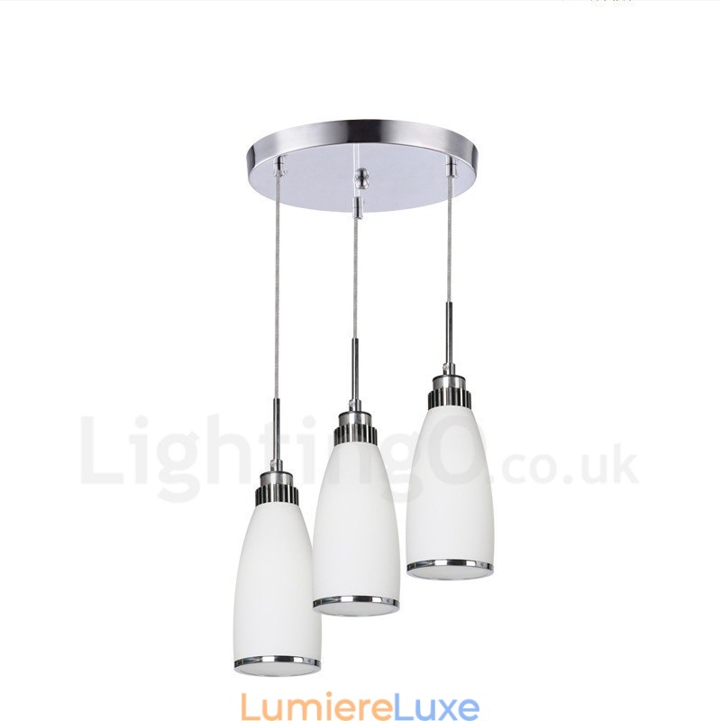 Suspension contemporaine moderne à 3 lumières en métal intégrée