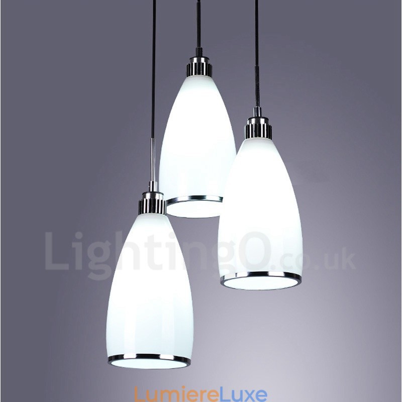 Suspension contemporaine moderne à 3 lumières en métal intégrée