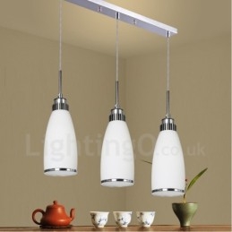 Suspension contemporaine moderne à 3 lumières en métal intégrée