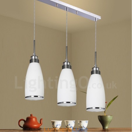 Suspension contemporaine moderne à 3 lumières en métal intégrée Suspension contemporaine moderne à 3 lumières en métal intégrée