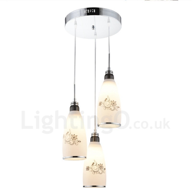 Suspension contemporaine moderne à 3 lumières en métal intégrée