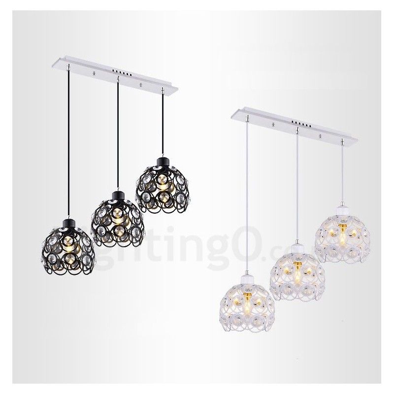 Suspension intégrée à 3 lumières style rustique Lodge