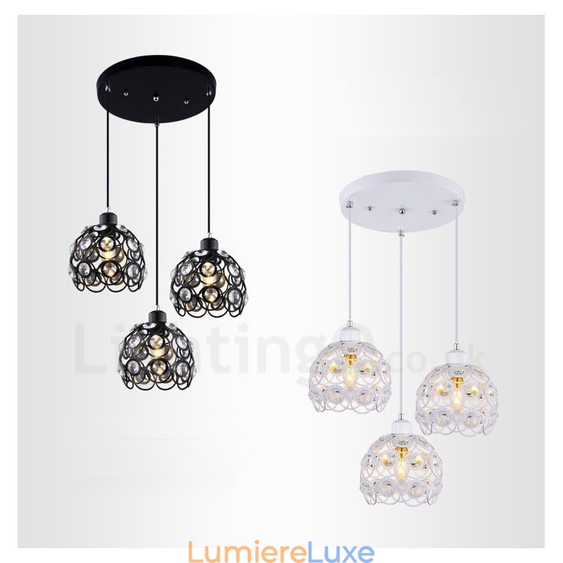 Suspension intégrée à 3 lumières style rustique Lodge