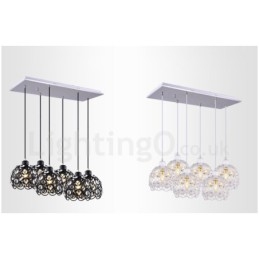 Suspension intégrée à 6 lumières style rustique Lodge