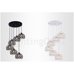 Suspension intégrée à 6 lumières style rustique Lodge
