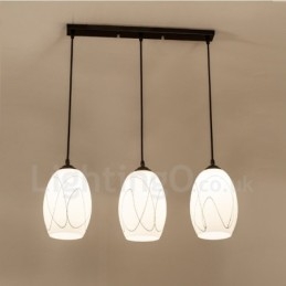 Suspension en métal intégrée à 3 lumières de style rustique