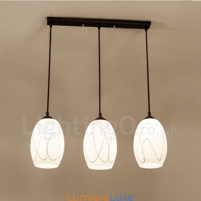 Suspension en métal intégrée à 3 lumières de style rustique