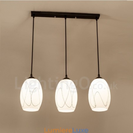 Suspension en métal intégrée à 3 lumières de style rustique Suspension en métal intégrée à 3 lumières de style rustique