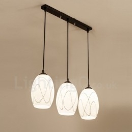 Suspension en métal intégrée à 3 lumières de style rustique