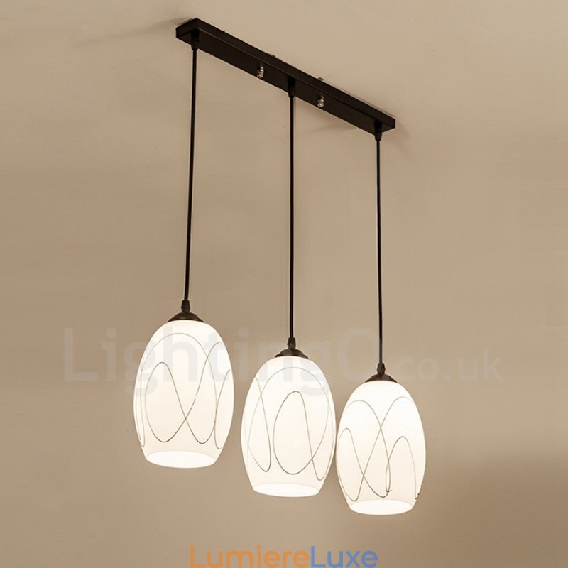 Suspension en métal intégrée à 3 lumières de style rustique