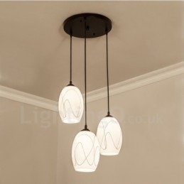 Suspension en métal intégrée à 3 lumières de style rustique