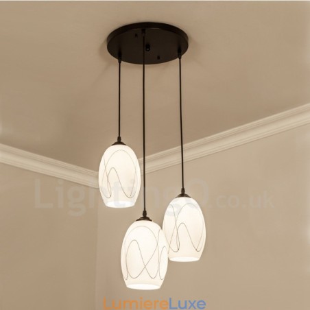 Suspension en métal intégrée à 3 lumières de style rustique Suspension en métal intégrée à 3 lumières de style rustique