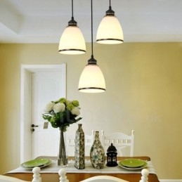 Suspension en métal intégrée à 3 lumières de style rustique