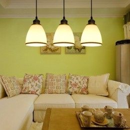 Suspension en métal intégrée à 3 lumières de style rustique