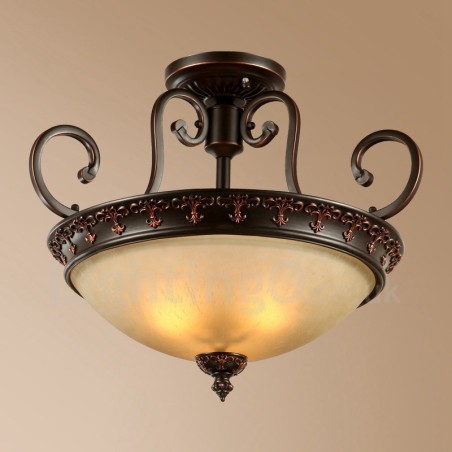 Plafonnier encastré en métal intégré à une seule lumière de style rustique
