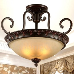 Plafonnier encastré en métal intégré à une seule lumière de style rustique