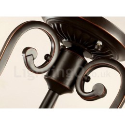 Plafonnier encastré en métal intégré à une seule lumière de style rustique