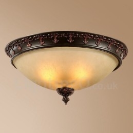 Plafonnier encastré en métal intégré de style rustique à une seule lumière