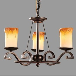 Étudier la lampe à bougie antique Lustre en fer
