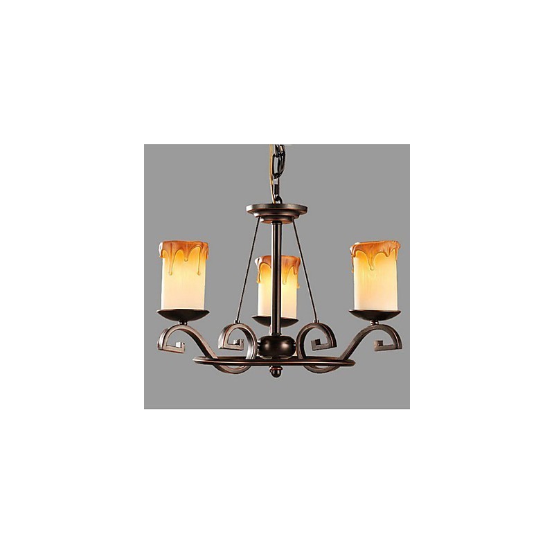 Étudier la lampe à bougie antique Lustre en fer