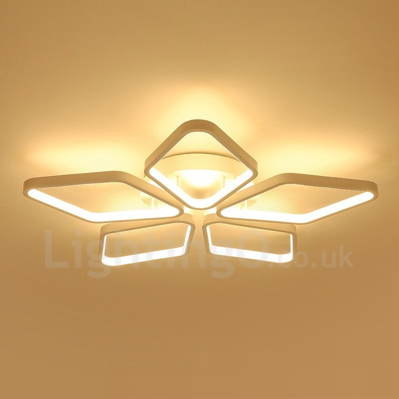 Plafonnier encastré en métal intégré contemporain moderne à 5 lumières