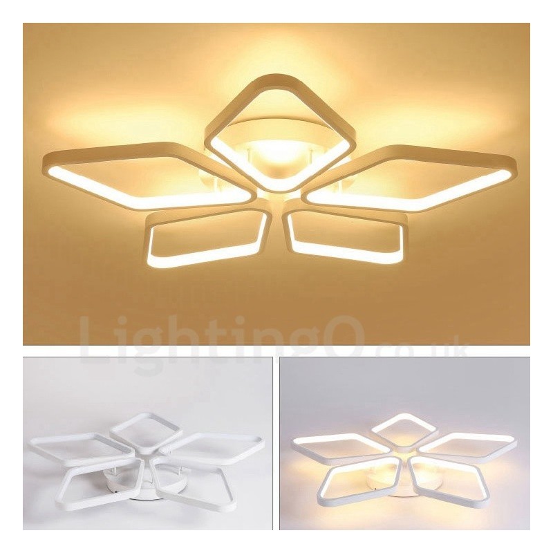 Plafonnier encastré en métal intégré contemporain moderne à 5 lumières