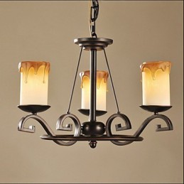 Étudier la lampe à bougie antique Lustre en fer