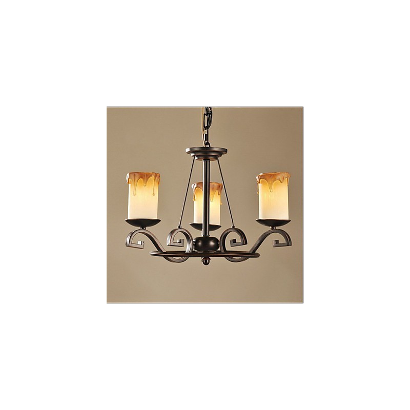 Étudier la lampe à bougie antique Lustre en fer
