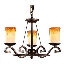 Étudier la lampe à bougie antique Lustre en fer