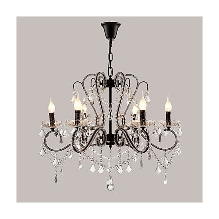 Lustre en cristal à 6 lumières, moderne, contemporain, traditionnel, classique, rustique, lodge, vintage, rétro Lustre en cristal à 6 lumières, moderne, contemporain, traditionnel, classique, rustique, lodge, vintage, rétro