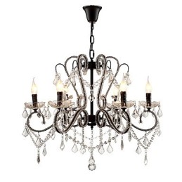 Lustre en cristal à 6 lumières, moderne, contemporain, traditionnel, classique, rustique, lodge, vintage, rétro
