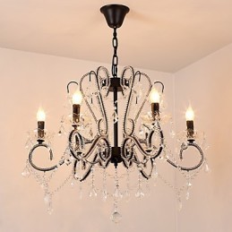 Lustre en cristal à 6 lumières, moderne, contemporain, traditionnel, classique, rustique, lodge, vintage, rétro