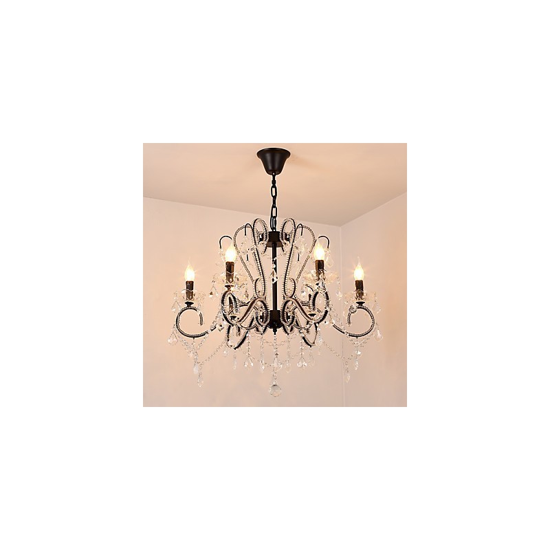 Lustre en cristal à 6 lumières, moderne, contemporain, traditionnel, classique, rustique, lodge, vintage, rétro