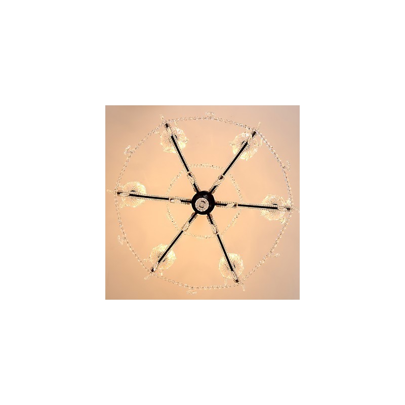 Lustre en cristal à 6 lumières, moderne, contemporain, traditionnel, classique, rustique, lodge, vintage, rétro