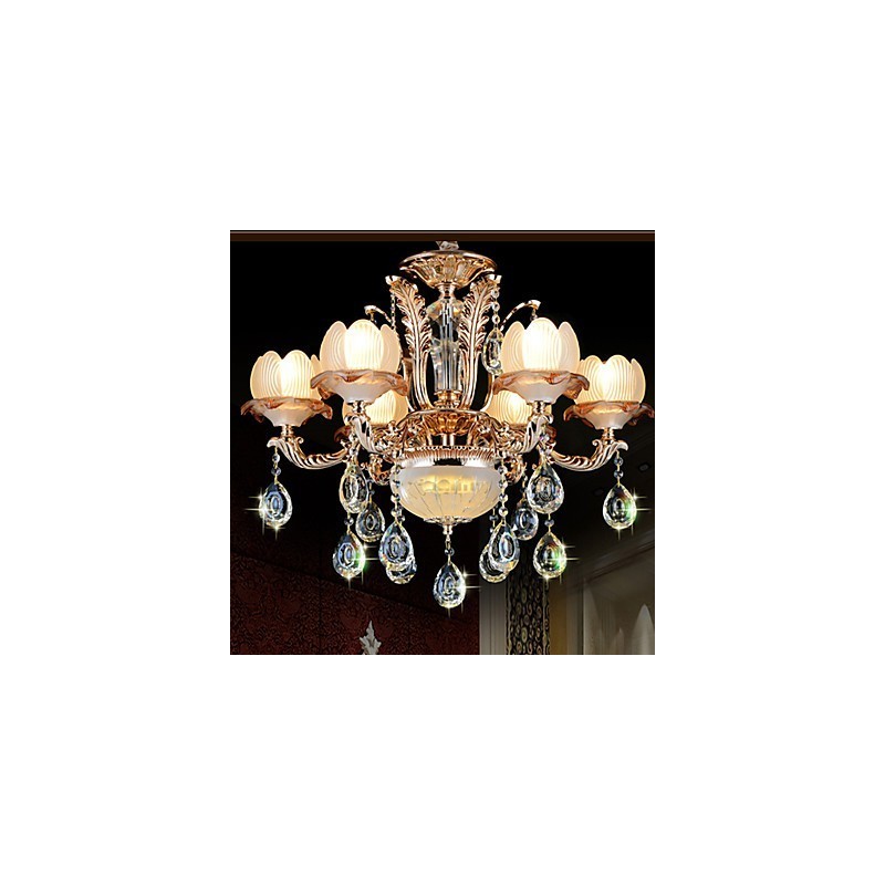 Pendentif en cristal de style européen, style alliage simple, éclairage rétro