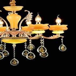 Lustre en alliage de zinc classique traditionnel pour mini lustre en métal à 6 ampoules