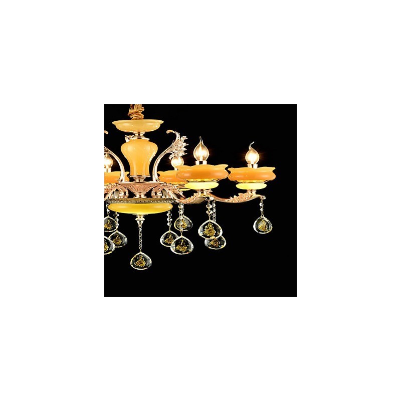 Lustre en alliage de zinc classique traditionnel pour mini lustre en métal à 6 ampoules