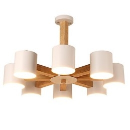 Lustre 8 lumières moderne contemporain traditionnel classique vintage campagne bois caractéristique pour bois