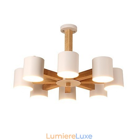 Lustre 8 lumières moderne contemporain traditionnel classique vintage campagne bois caractéristique pour bois Lustre 8 lumières moderne contemporain traditionnel classique vintage campagne bois caractéristique pour bois