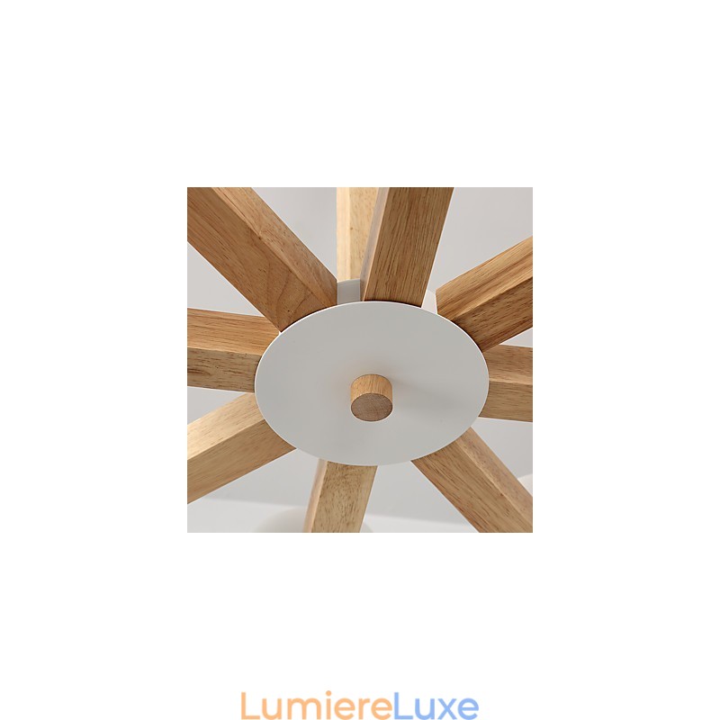 Lustre 8 lumières moderne contemporain traditionnel classique vintage campagne bois caractéristique pour bois