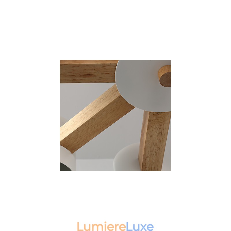 Lustre 8 lumières moderne contemporain traditionnel classique vintage campagne bois caractéristique pour bois