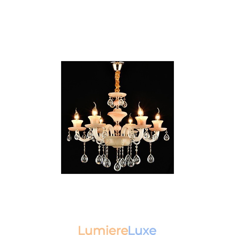 Lustre en métal de style mini cristal, style moderne, contemporain, traditionnel, classique et électroplaqué