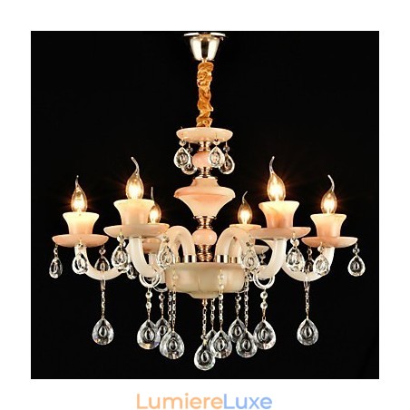 Lustre en métal de style mini cristal, style moderne, contemporain, traditionnel, classique et électroplaqué Lustre en métal de style mini cristal, style moderne, contemporain, traditionnel, classique et électroplaqué