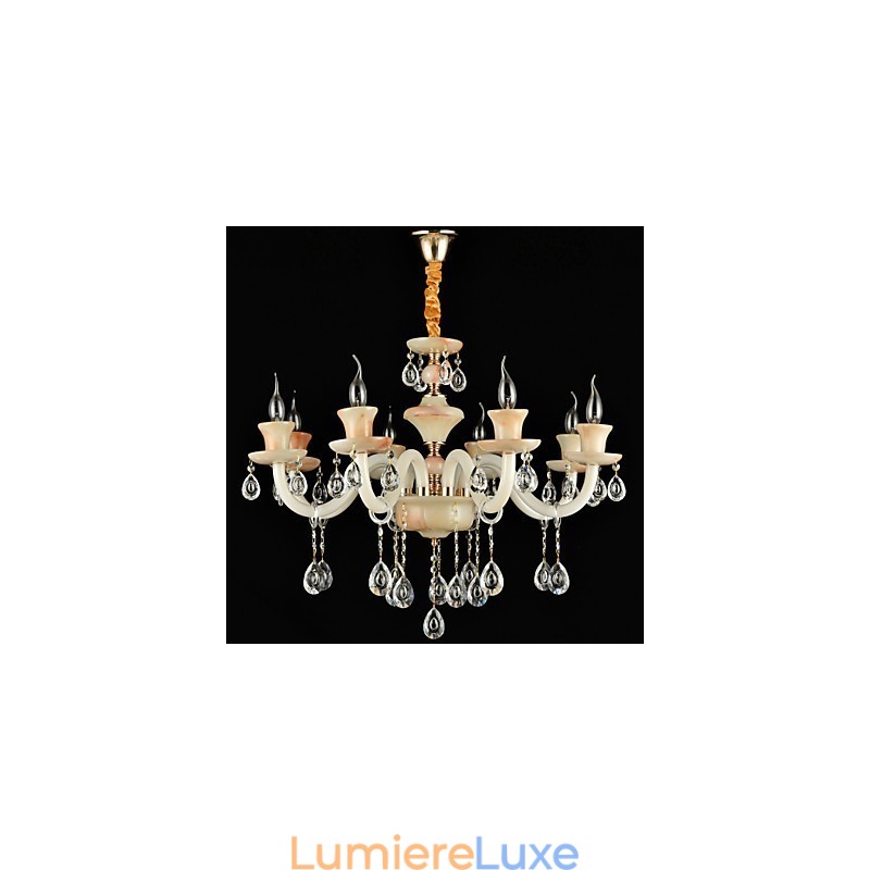 Lustre en métal de style mini cristal, style moderne, contemporain, traditionnel, classique et électroplaqué