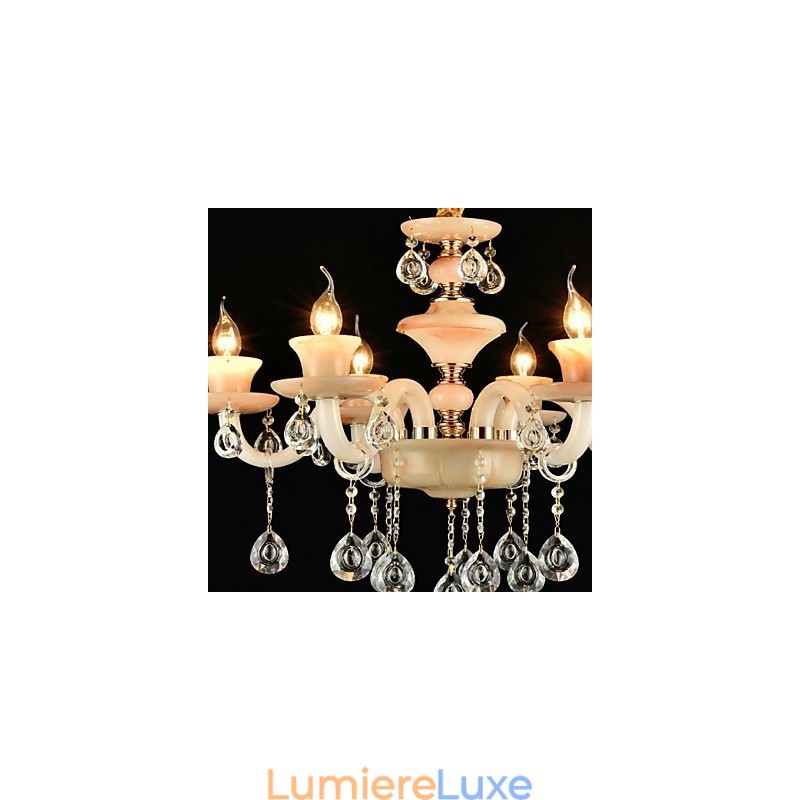 Lustre en métal de style mini cristal, style moderne, contemporain, traditionnel, classique et électroplaqué