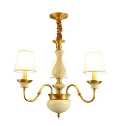 Lustre tout en cuivre Lustre décoratif en jade