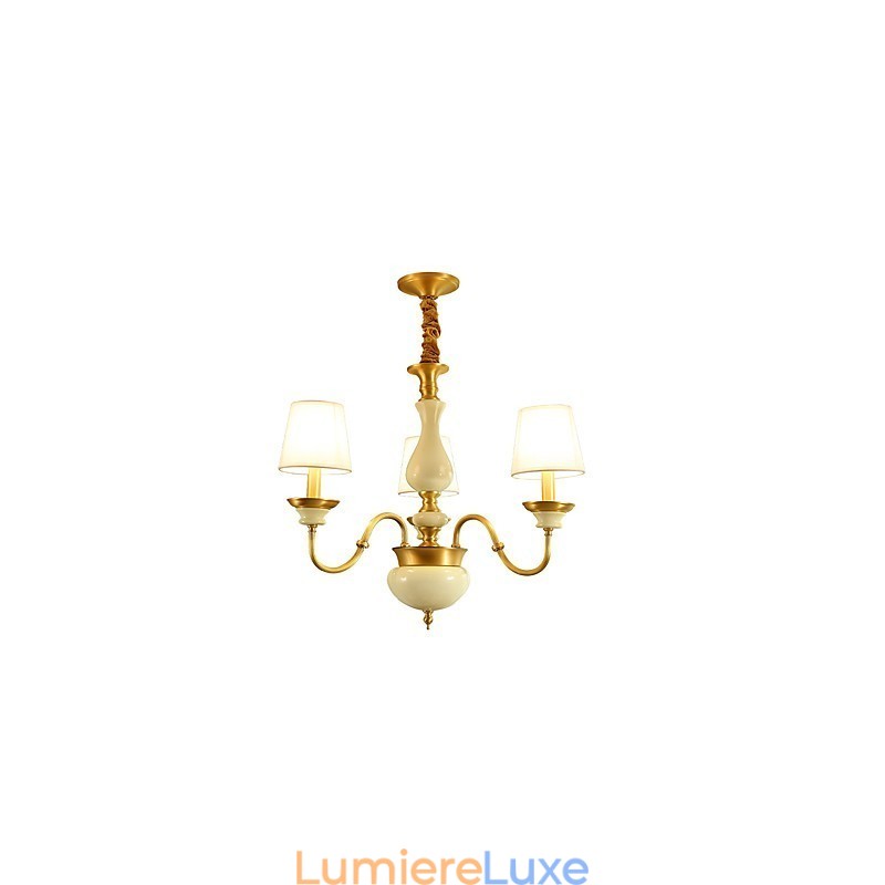 Lustre tout en cuivre Lustre décoratif en jade